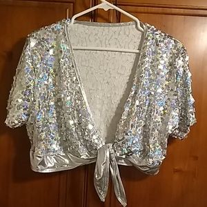 Sequins tie shirt/ jacket